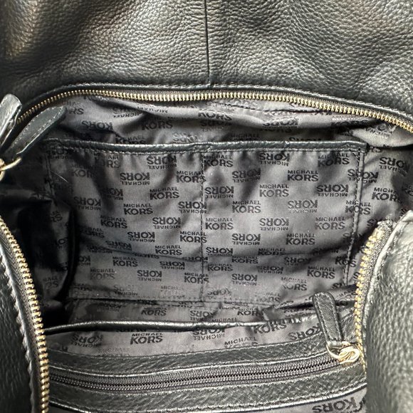 michael kors black soft leather with top zipper shoulder bag - Picture 4 of 5